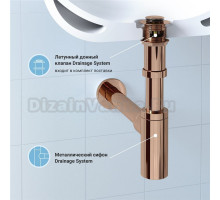 Комплект Wellsee Drainage System 182107001 с донным клапаном с переливом, розовое золото