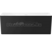 Акриловая ванна Wellsee Pure BY Wellsee 165x75 см, отдельностоящая, матовая черная, глянцевая белая, на ножках, с донным клапаном