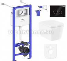 Комплект Lavinia Boho Унитаз подвесной Aveo Rimless 3306101R + Крышка-сиденье Aveo 33290600 с микролифтом + Инсталляция RelFix 38010020 + Кнопка RelFix 3805004B глянцевая черная, хром + Дозатор RelFix 38040010