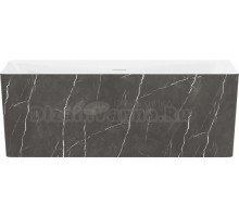 Акриловая ванна Wellsee Pure BY Wellsee 165x75 см, отдельностоящая, матовый черный мрамор, глянцевая белая, на ножках, с донным клапаном