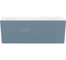 Акриловая ванна Wellsee Pure BY Wellsee 165x75 см, отдельностоящая, матовая светло-синяя, глянцевая белая, на ножках, с донным клапаном