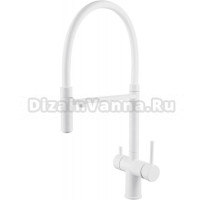 Смеситель для кухни Shevanik S178C с гибким изливом, белый