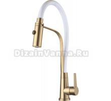 Смеситель для кухни Shevanik S943G-1 с гибким изливом, золотой сатин