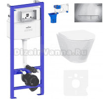 Комплект Lavinia Boho Унитаз подвесной Elegant Rimless 3308101R + Крышка-сиденье Elegant 33290700 с микролифтом + Инсталляция RelFix 38010010 + Кнопка RelFix 3805001C хром + Дозатор RelFix 38040010