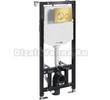 Система инсталляции для унитазов Wasserkraft Aller 10TLT.010.ME.MG02 с кнопкой смыва матовое золото