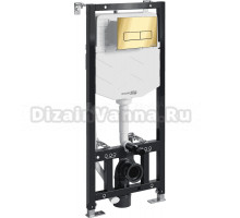 Система инсталляции для унитазов Wasserkraft Aller 10TLT.010.ME.PG03 с кнопкой смыва золото