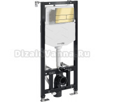 Система инсталляции для унитазов Wasserkraft Aller 10TLT.010.ME.PG04 с кнопкой смыва золото