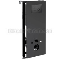 Система инсталляции для унитазов Wasserkraft Abens 20TLT.010.ME.BL.MB01 с кнопкой смыва матовой черной