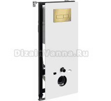 Система инсталляции для унитазов Wasserkraft Abens 20TLT.010.ME.WH.MG03 с кнопкой смыва матовое золото