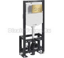 Система инсталляции для унитазов Wasserkraft Dill 61TLT.010.ME.MG01 с кнопкой смыва матовое золото