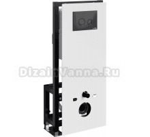 Система инсталляции для унитазов Wasserkraft Glan 66TLT.010.ME.WH.MB01 с кнопкой смыва матовой черной