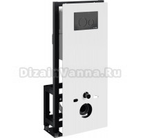 Система инсталляции для унитазов Wasserkraft Glan 66TLT.010.ME.WH.MB02 с кнопкой смыва матовой черной
