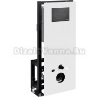 Система инсталляции для унитазов Wasserkraft Glan 66TLT.010.ME.WH.MB04 с кнопкой смыва матовой черной