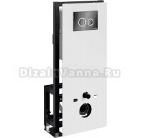 Система инсталляции для унитазов Wasserkraft Glan 66TLT.010.ME.WH.PB01 с кнопкой смыва черной