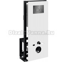 Система инсталляции для унитазов Wasserkraft Glan 66TLT.010.ME.WH.PB02 с кнопкой смыва черной