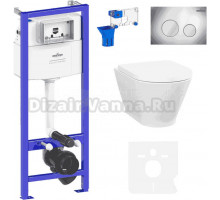 Комплект Lavinia Boho Унитаз подвесной Elegant Rimless 3308101R + Крышка-сиденье Elegant 33290700 с микролифтом + Инсталляция RelFix 38010010 + Кнопка RelFix 3805002C хром + Дозатор RelFix 38040010