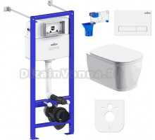 Комплект Lavinia Boho Унитаз подвесной Bell Pro Rimless 3301101R + Крышка-сиденье Bell Pro 33290100 с микролифтом + Инсталляция RelFix 38010020 + Кнопка RelFix 3805001W белая + Дозатор RelFix 38040010