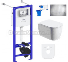 Комплект Lavinia Boho Унитаз подвесной Bell Pro Rimless 3301101R + Крышка-сиденье Bell Pro 33290100 с микролифтом + Инсталляция RelFix 38010020 + Кнопка RelFix 3805001C хром + Дозатор RelFix 38040010