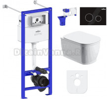 Комплект Lavinia Boho Унитаз подвесной Bell Pro Rimless 3301101R + Крышка-сиденье Bell Pro 33290100 с микролифтом + Инсталляция RelFix 38010020 + Кнопка RelFix 380502MB матовая черная, хром + Дозатор RelFix 38040010