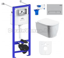 Комплект Lavinia Boho Унитаз подвесной Bell Pro Rimless 3301101R + Крышка-сиденье Bell Pro 33290100 с микролифтом + Инсталляция RelFix 38010020 + Кнопка RelFix 380501MC матовый хром + Дозатор RelFix 38040010