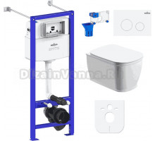 Комплект Lavinia Boho Унитаз подвесной Bell Pro Rimless 3301101R + Крышка-сиденье Bell Pro 33290100 с микролифтом + Инсталляция RelFix 38010020 + Кнопка RelFix 3805002W белая + Дозатор RelFix 38040010