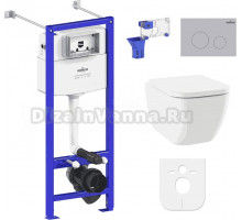 Комплект Lavinia Boho Унитаз подвесной One Compacto 3302102C + Крышка-сиденье One 33290200 с микролифтом + Инсталляция RelFix 38010020 + Кнопка RelFix 380502MC матовый хром + Дозатор RelFix 38040010