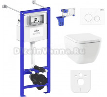 Комплект Lavinia Boho Унитаз подвесной One Rimless 3302103R + Крышка-сиденье One 33290200 с микролифтом + Инсталляция RelFix 38010020 + Кнопка RelFix 3805002W белая + Дозатор RelFix 38040010