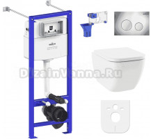 Комплект Lavinia Boho Унитаз подвесной One Rimless 3302103R + Крышка-сиденье One 33290200 с микролифтом + Инсталляция RelFix 38010020 + Кнопка RelFix 3805002C хром + Дозатор RelFix 38040010