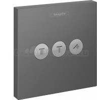 Переключатель потоков Hansgrohe ShowerSelect 15764340 на три потребителя, матовый черный хром