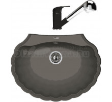 Комплект Мойка Florentina Гребешок антрацит + Смеситель Сигма FL антрацит