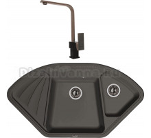 Комплект Мойка Florentina Капри антрацит + Смеситель Сильвер FL антрацит