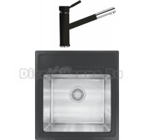 Комплект Мойка Florentina Комби 480 антрацит + Смеситель Фита FL антрацит