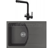 Комплект Мойка Florentina Паола 760 антрацит + Смеситель Альдо FL антрацит