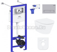 Комплект Lavinia Boho Унитаз подвесной Biore Compacto Rimless 3304101C + Крышка-сиденье Biore 33290420 с микролифтом + Инсталляция RelFix 38010020 + Кнопка RelFix 380501MC матовый хром + Дозатор RelFix 38040010