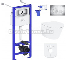 Комплект Lavinia Boho Унитаз подвесной Biore Rimless 3304102R + Крышка-сиденье Biore 33290410 с микролифтом + Инсталляция RelFix 38010020 + Кнопка RelFix 3805002C хром + Дозатор RelFix 38040010