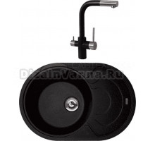 Комплект Мойка Florentina Родос 760 антрацит + Смеситель Кристалл FL антрацит