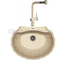 Комплект Мойка Florentina Гребешок бежевая + Смеситель Палермо бежевый