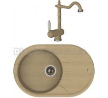Комплект Мойка Florentina Лотос 780 бежевый + Смеситель Ода FL бежевый