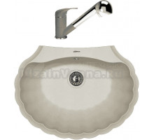 Комплект Мойка Florentina Гребешок грей + Смеситель Сигма FL грей