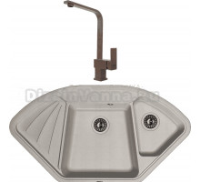 Комплект Мойка Florentina Капри грей + Смеситель Сильвер FL грей