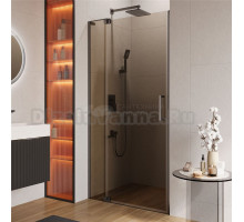 Душевая дверь в нишу Cezares Slider SLIDER-B-1-100/110-BR-GM профиль оружейная сталь, стекло бронза