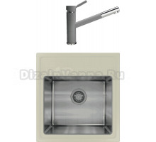 Комплект Мойка Florentina Комби 480 грей + Смеситель Фита FL грей