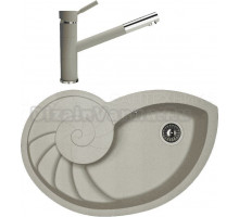 Комплект Мойка Florentina Наутилус грей + Смеситель Фита FL грей