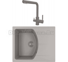 Комплект Мойка Florentina Паола 620 грей + Смеситель Альдо FL грей
