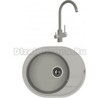 Комплект Мойка Florentina Родос 580 грей + Смеситель Клио FL грей