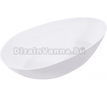 Ванна из искусственного камня Aqua de Marco Calipso 1165WCAL 165x80 см, отдельностоящая, белая, овальная