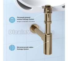 Комплект Wellsee Drainage System 182106002 с донным клапаном без перелива, золото