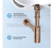 Комплект Wellsee Drainage System 182107002 с донным клапаном без перелива, розовое золото