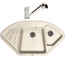 Комплект Мойка Florentina Капри жасмин + Смеситель Сигма FL жасмин