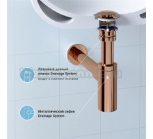 Комплект Wellsee Drainage System 182107003 с универсальным донным клапаном, розовое золото